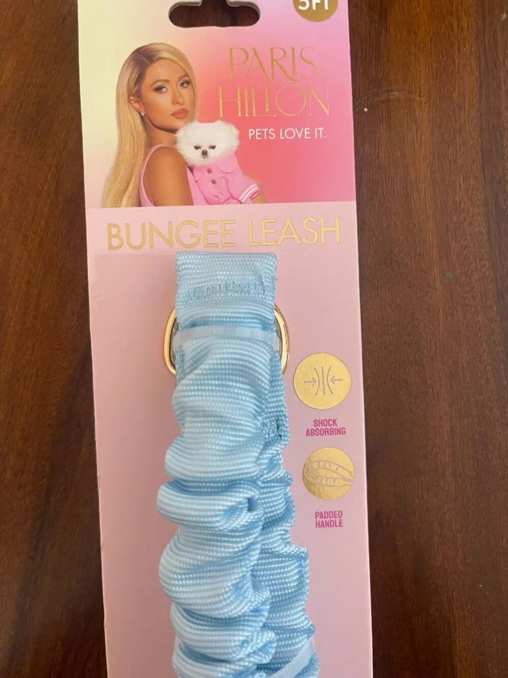 Paris Hilton Blue Bungee Dog Leash 5ft NWT